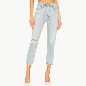 AGOLDE Riley High Rise Straight Crop Jeans | Sz 27 | Shatter (Light Wash)